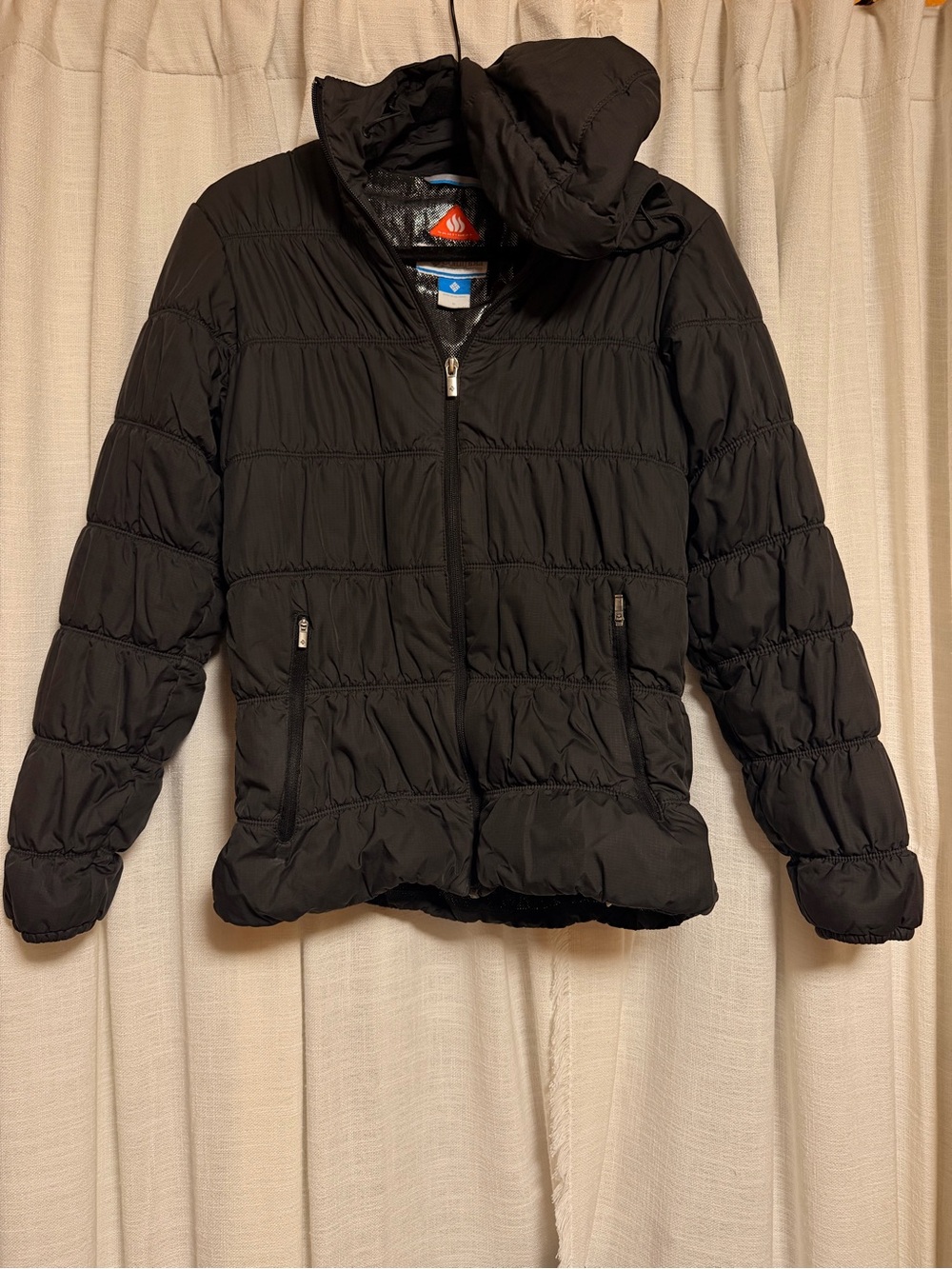 Small Black Hooded Puffer Jacket - Columbia OmniHeat